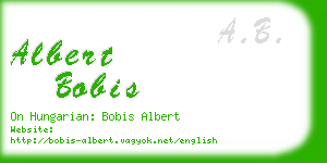 albert bobis business card